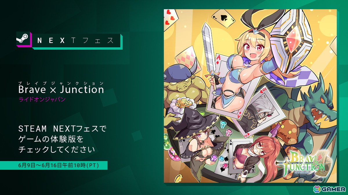 ブラックジャックRPG「Brave × Junction」がSteam Nextフェスに参加！ファイターでの冒険を楽しめる体験版が配信中の画像