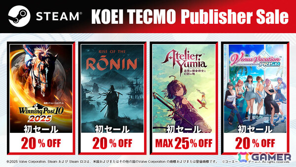 「ユミアのアトリエ」「Venus Vacation PRISM」「Winning Post 10 2025」「Rise of the Ronin」が初セール！の画像1