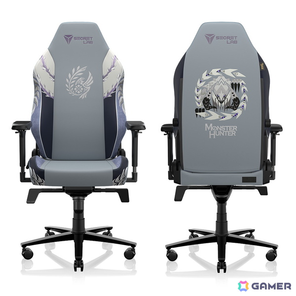 Secretlabより「モンスターハンターワイルズ」に登場するアルシュベルドをモチーフにしたゲーミングチェアが発売！背面にはモンスターアイコンの刺繍もの画像4