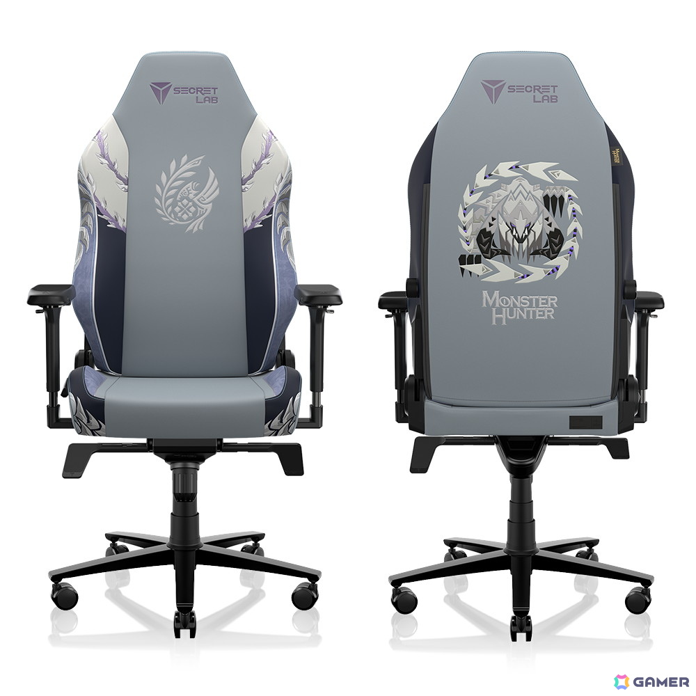 Secretlabより「モンスターハンターワイルズ」に登場するアルシュベルドをモチーフにしたゲーミングチェアが発売!背面にはモンスターアイコンの刺繍もの画像