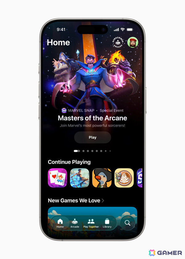 「iOS 26」で新たなアプリ「Apple Games」が登場！ダウンロードしたゲームのイベントやアップデート情報などを一括管理の画像1