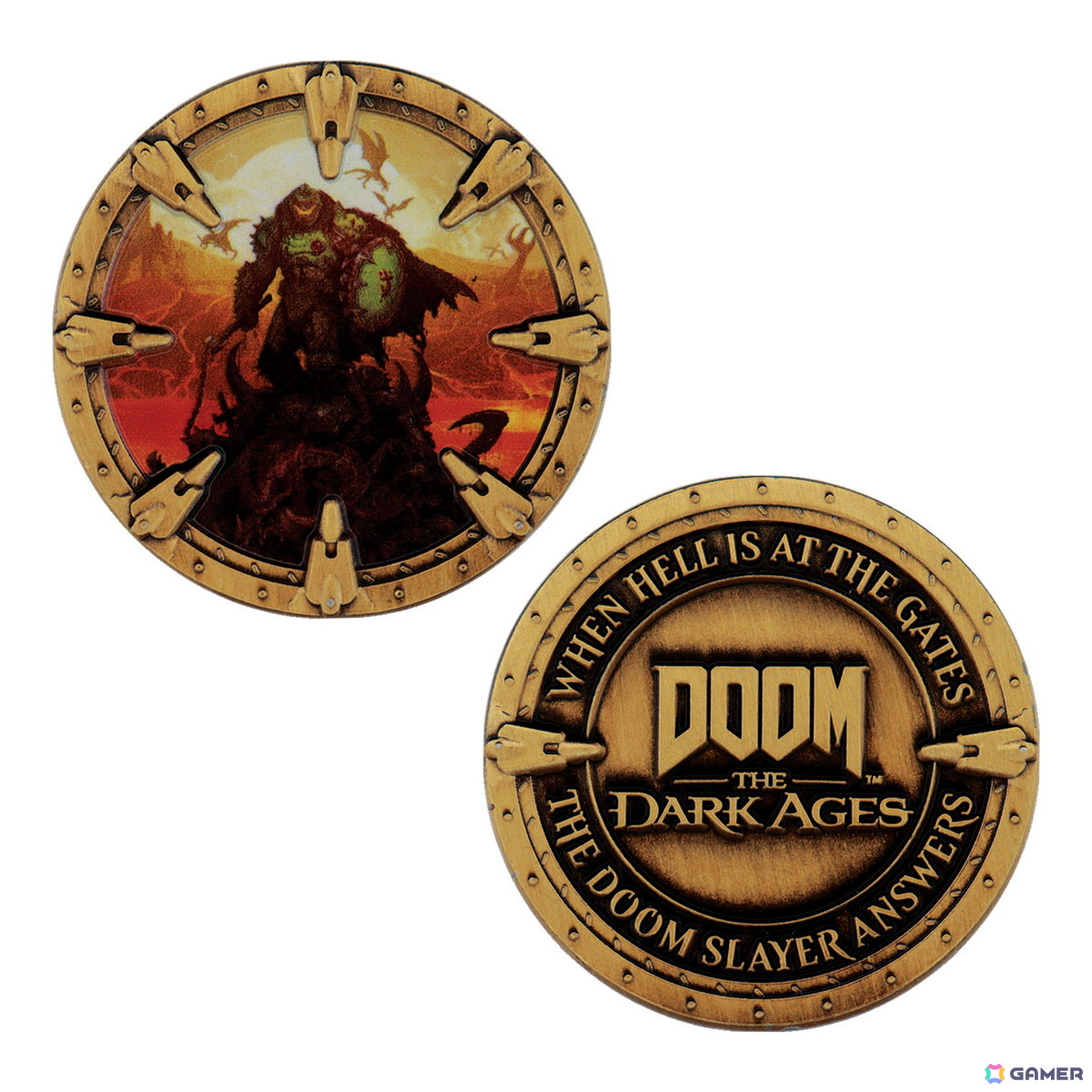 「DOOM: The Dark Ages」公式ライセンス商品の予約販売が開始！シリアルナンバー入りのアートプリントやシールドソーメダリオンなど4種がラインアップの画像