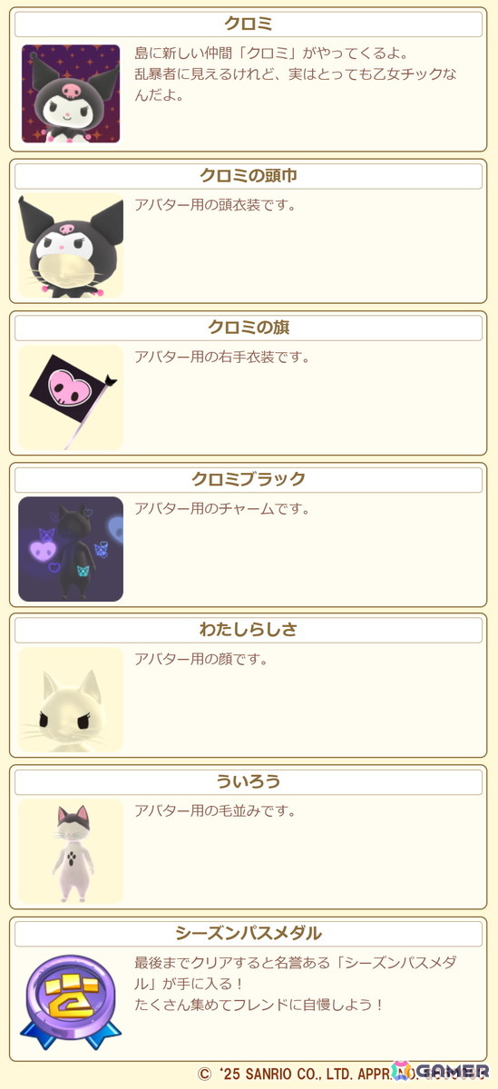 イベント報酬一覧