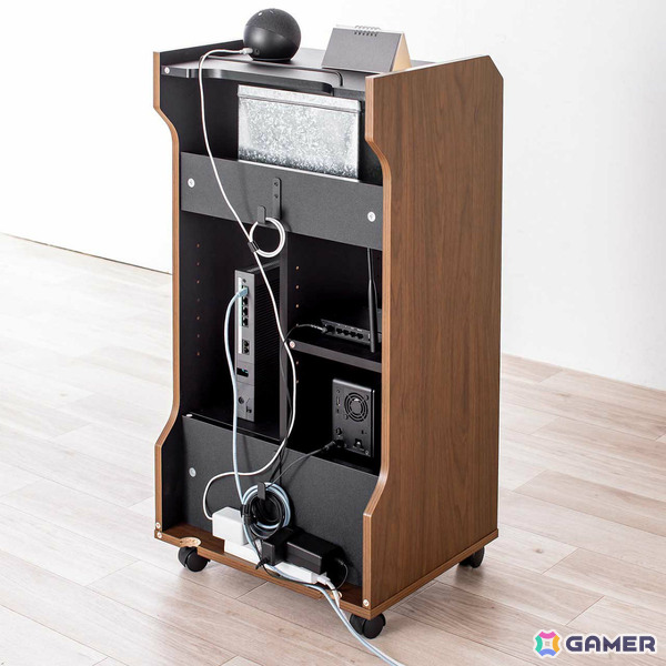 ゲーム機やソフト、コントローラーなどをまとめて収納できるガラス扉付きゲームラック「200-CB066」が発売！の画像