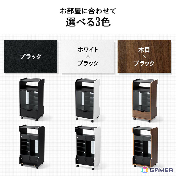 ゲーム機やソフト、コントローラーなどをまとめて収納できるガラス扉付きゲームラック「200-CB066」が発売！の画像