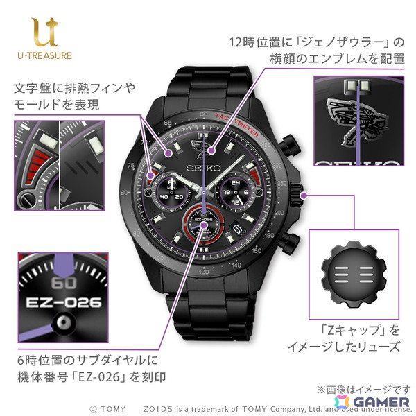 「ゾイド」とセイコーがコラボした300本限定「ジェノザウラー」デザイン腕時計が登場！裏蓋にはガイロス帝国の国章とシリアルナンバーを刻印の画像