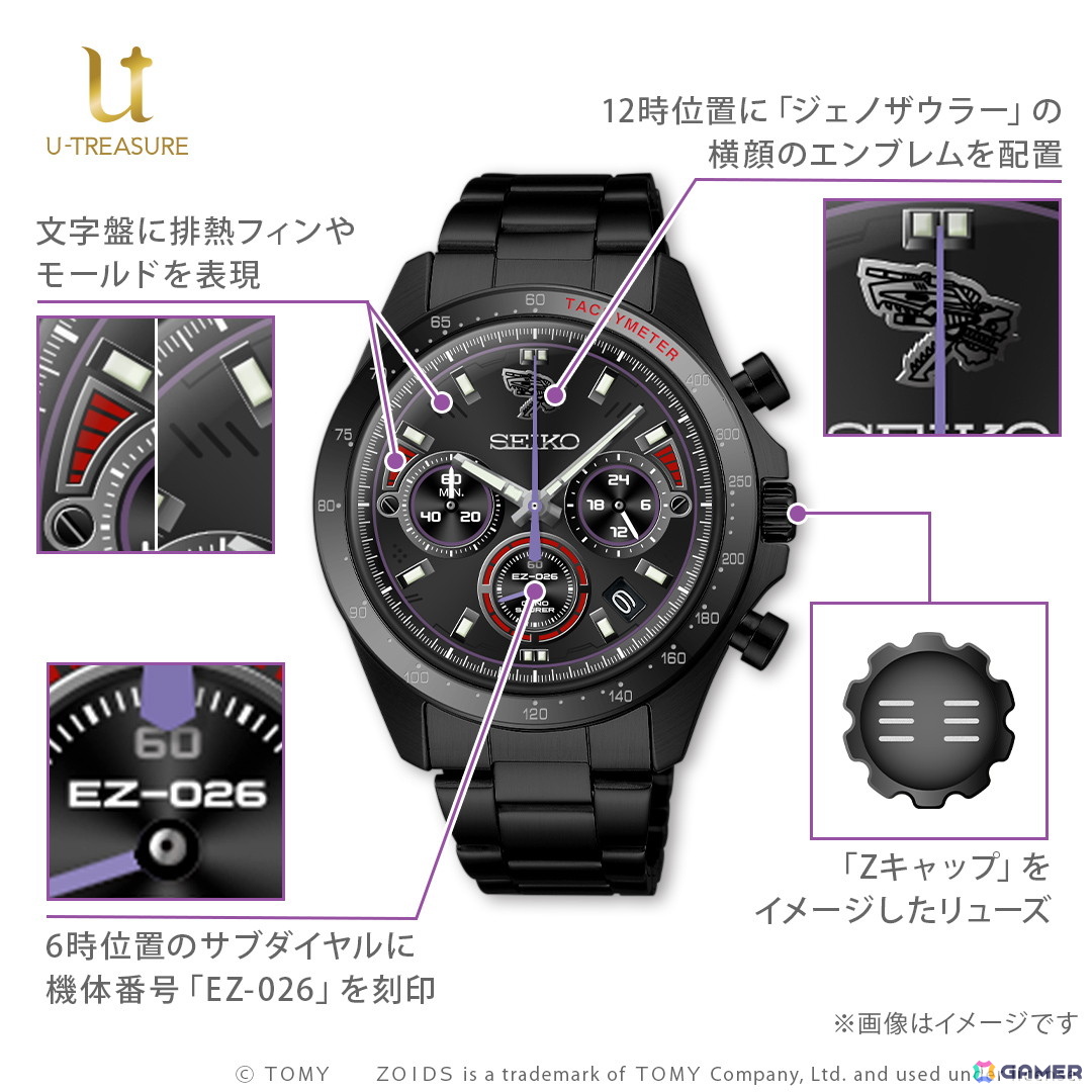 「ゾイド」とセイコーがコラボした300本限定「ジェノザウラー」デザイン腕時計が登場！裏蓋にはガイロス帝国の国章とシリアルナンバーを刻印の画像4