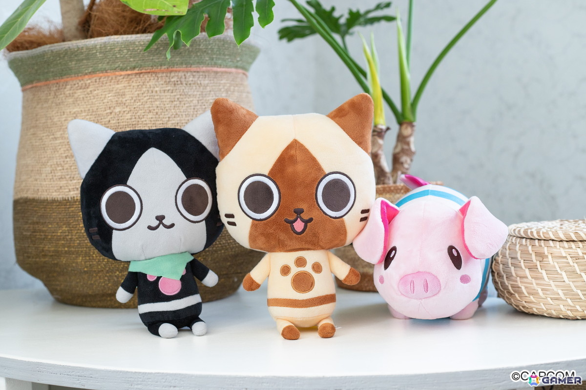 モンハン」に登場するアイルーやプーギーたちがぬいぐるみになって登場