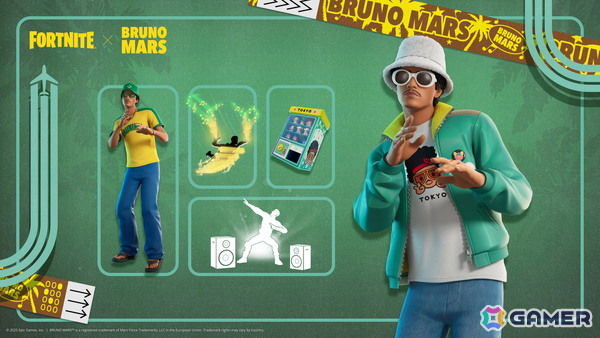 「Fortnite Festival」シーズン9のアイコンにBruno Marsさんが登場!「Die With A Smile」のMVをイメージしたアイテムなどが追加の画像10