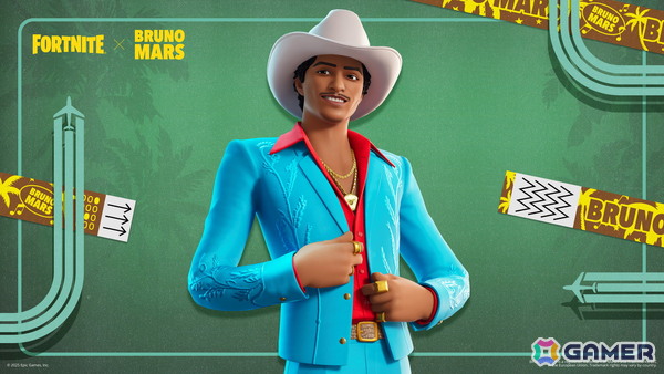 「Fortnite Festival」シーズン9のアイコンにBruno Marsさんが登場！「Die With A Smile」のMVをイメージしたアイテムなどが追加の画像