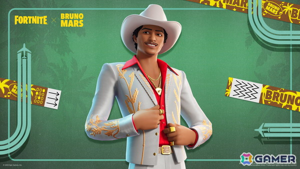 「Fortnite Festival」シーズン9のアイコンにBruno Marsさんが登場！「Die With A Smile」のMVをイメージしたアイテムなどが追加の画像