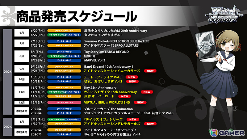ブシロードTCG戦略発表会2025 夏が開催!「Reバース for you」に「ドルウェブ」、「ヴァイスシュヴァルツロゼ」にアクアプラス参戦など新情報が一挙発表の画像