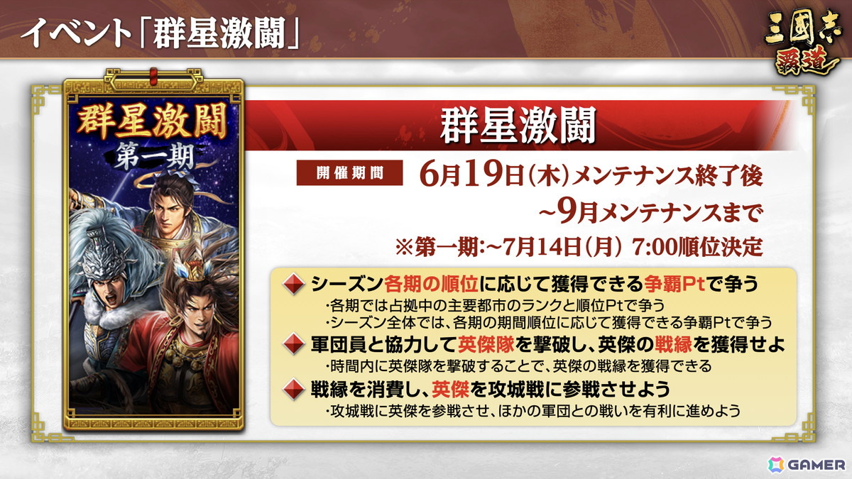 「三國志 覇道」で新長期イベント「群星激闘」が開幕!極求賢令には新LR武将「魏延」「管夷吾」が登場の画像