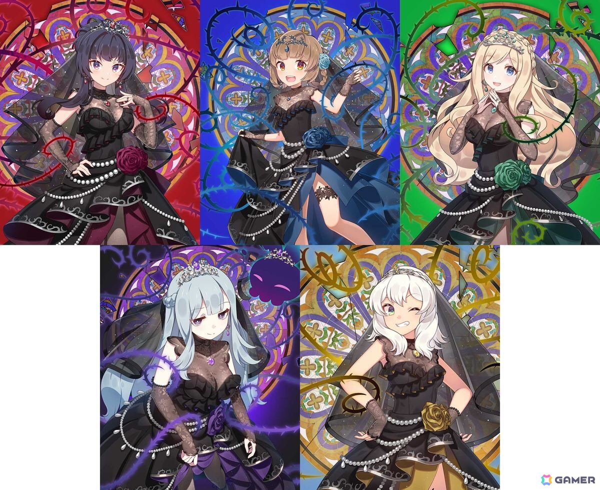 「ごまおつ」でウェディングイベント「黒花嫁は茨に咲き誇る～悲憤はモノクロームに包まれて～」が開催！黒いウェディングドレス姿の学園乙女たちがガチャに登場の画像
