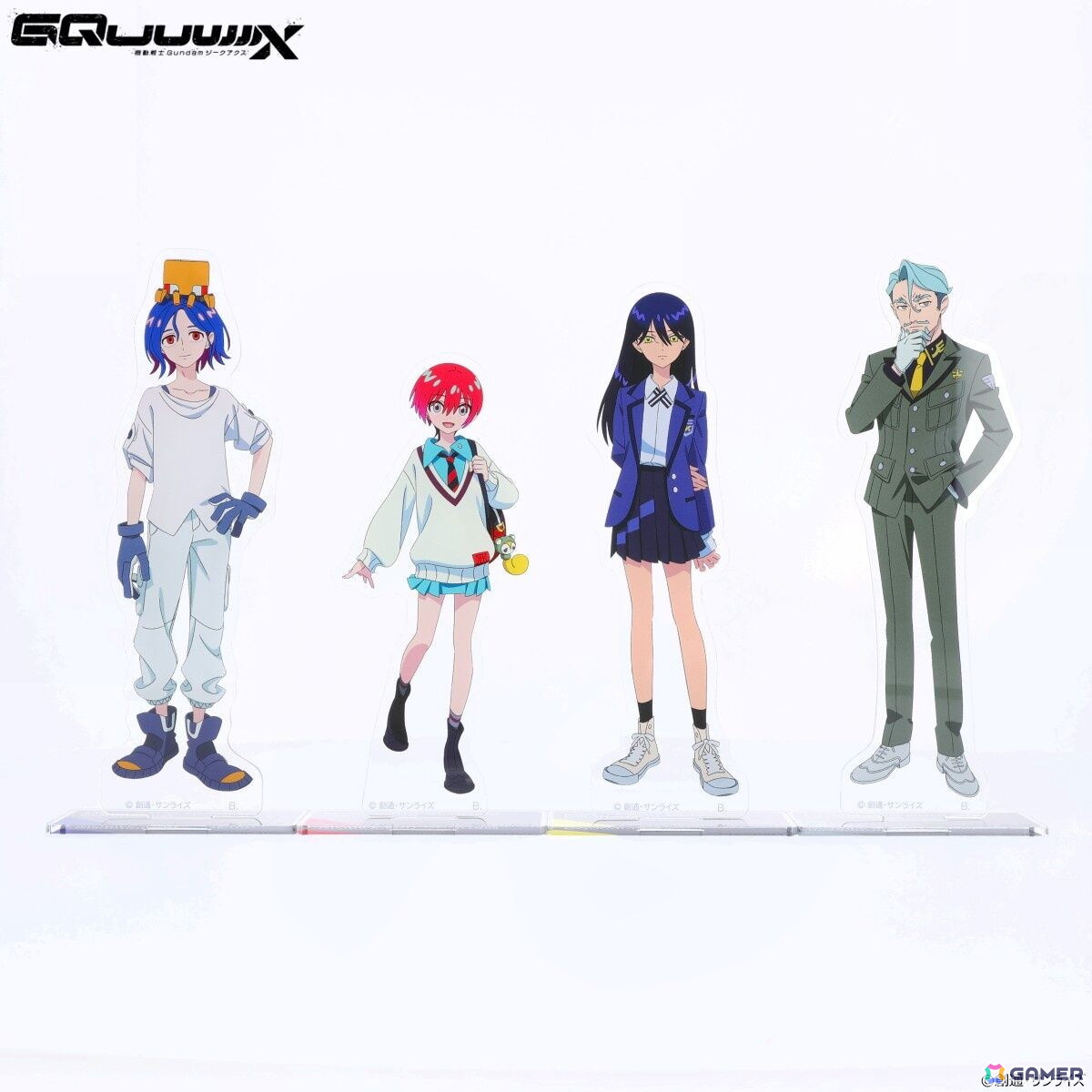 I*U様 ガンダム ジークアクス推し旅 アクリルスタンド マチュ シュウジ ニャ ガンダム ジークアクス​ カフェ アクリルスタンド マチュ