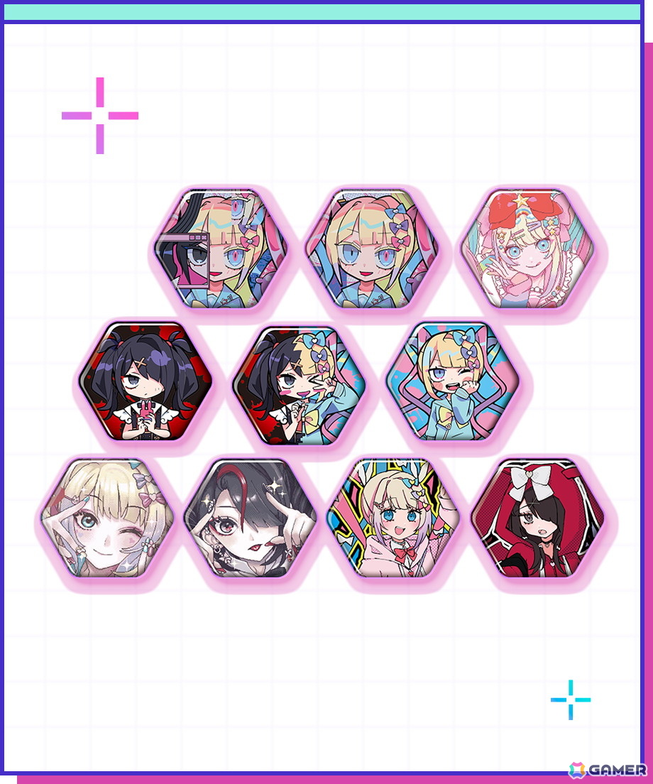 F賞:六角形缶バッジ