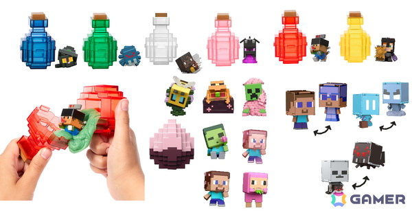 「マイクラ」のフィギュアシリーズ4製品が6月28日より順次発売！スライムからフィギュアが出てくるポーション型グッズや桜バイオームをイメージしたフィギュアなどが登場の画像1
