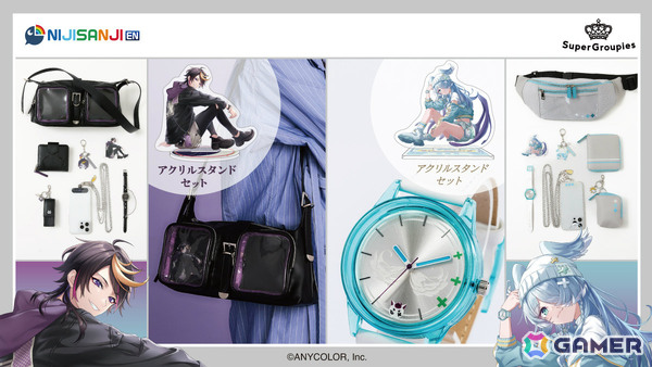 「NIJISANJI EN」闇ノシュウさん＆エリーラペンドラさんのファッショングッズが登場！日常使いできるバッグ、腕時計、財布やスマホストラップ、フォンタブなどの画像1