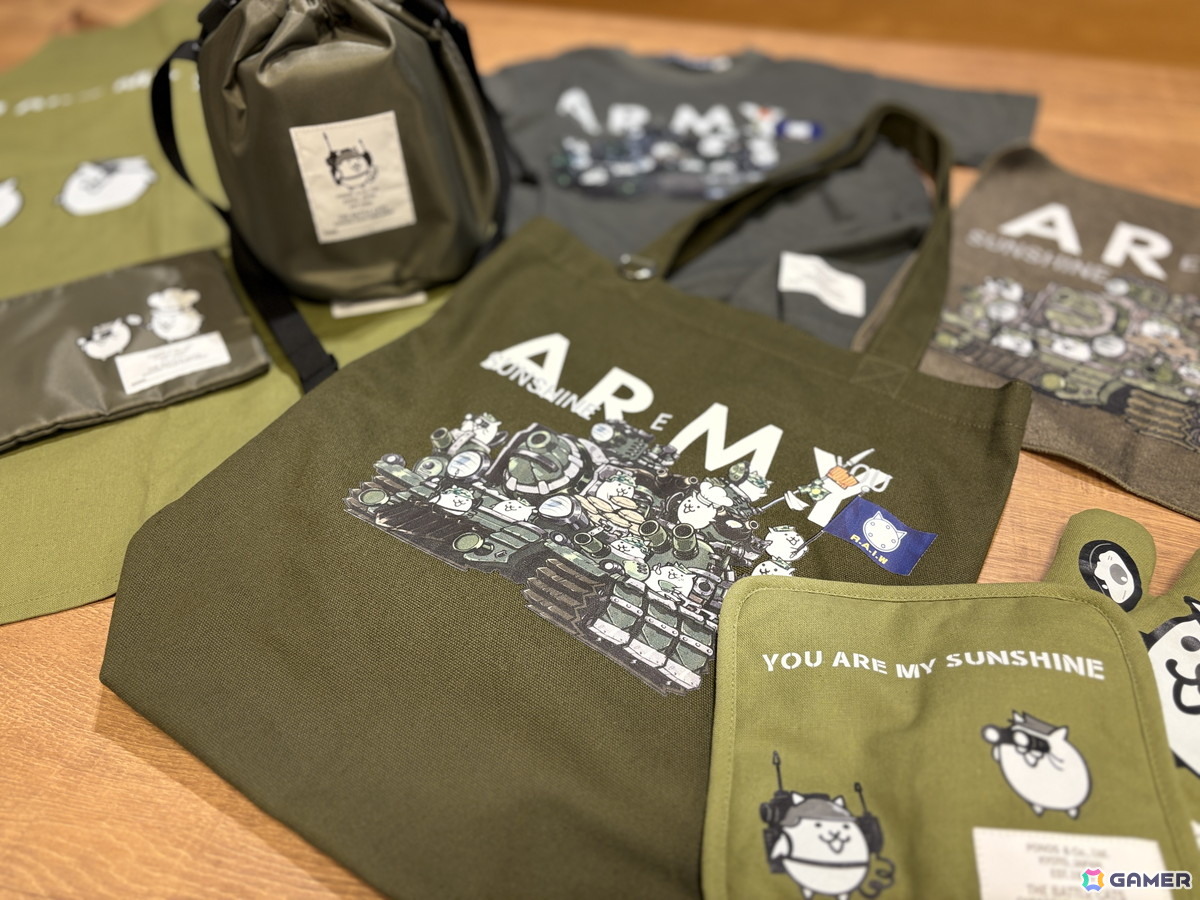 「にゃんこ大戦争」よりグッズ「YOU ARE MY SUNSHINE」コレクションが発売!超撃滅戦車ギガパルドなどをモチーフにしたTシャツやトートバッグなどの画像