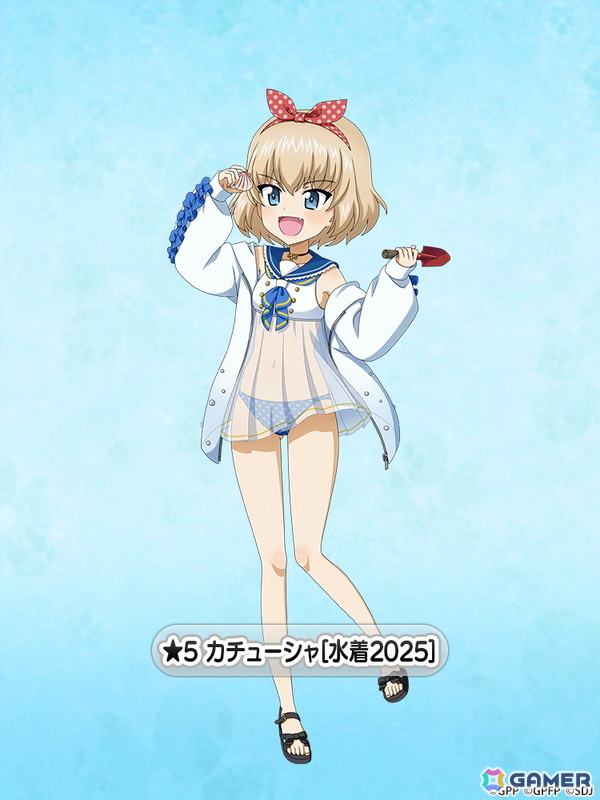 「ガールズ＆パンツァー 戦車道大作戦！」みほ、ホシノ、ダージリン、絹代が「水着生徒ガチャ第1弾」に登場！の画像3