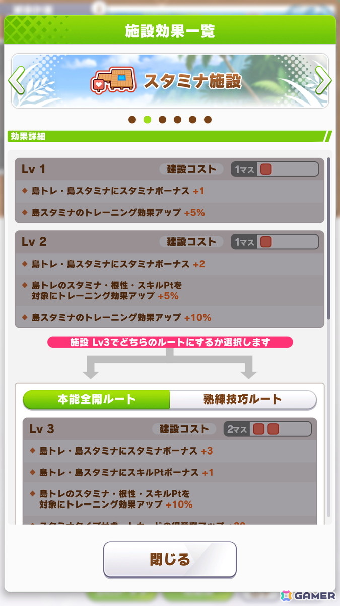 「ウマ娘」新育成シナリオ「無人島へようこそ -DESIGN YOUR ISLAND-」を先行体験！無人島の開拓を進めて“島トレーニング”で一気に強化しようの画像6