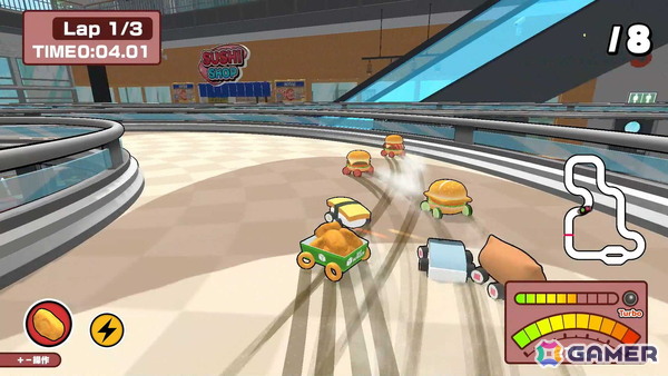 最大4人で楽しめるグルメレースゲーム「SUSHI vs BURGER レース」がSwitchとSteamで発売！スシ軍団とバーガー軍団に分かれて行うチーム戦などが楽しめるの画像5