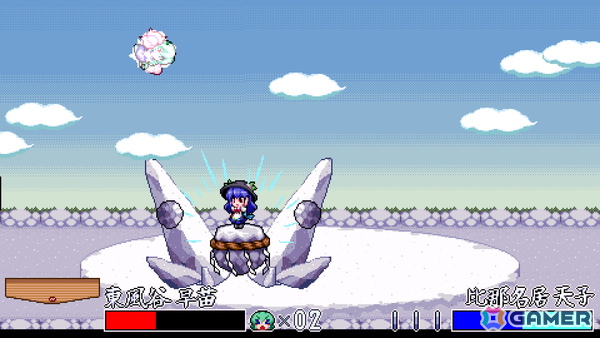 東方二次創作のドットアクションゲーム「東風谷早苗の神風とともに」がSteamで7月11日に配信!東風谷早苗のCVを務めるのは白砂沙帆さんの画像