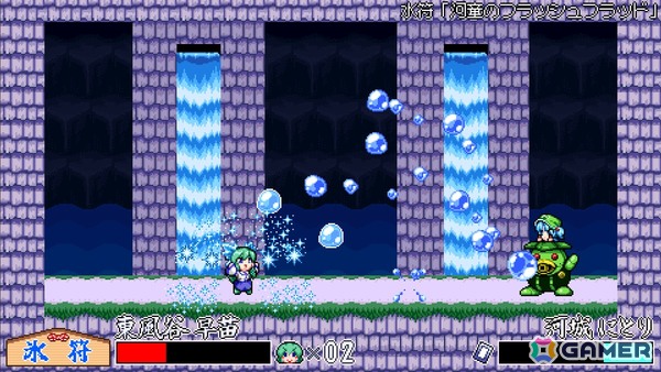 東方二次創作のドットアクションゲーム「東風谷早苗の神風とともに」がSteamで7月11日に配信!東風谷早苗のCVを務めるのは白砂沙帆さんの画像