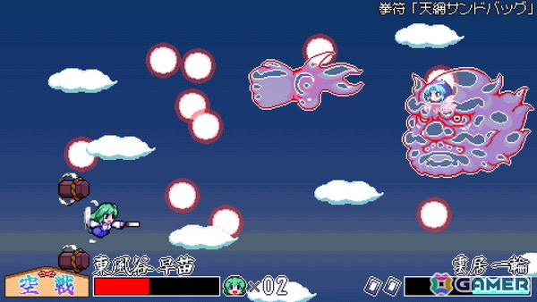 東方二次創作のドットアクションゲーム「東風谷早苗の神風とともに」がSteamで7月11日に配信!東風谷早苗のCVを務めるのは白砂沙帆さんの画像