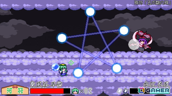 東方二次創作のドットアクションゲーム「東風谷早苗の神風とともに」がSteamで7月11日に配信!東風谷早苗のCVを務めるのは白砂沙帆さんの画像