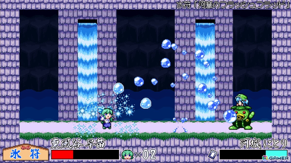 東方二次創作のドットアクションゲーム「東風谷早苗の神風とともに」がSteamで7月11日に配信！東風谷早苗のCVを務めるのは白砂沙帆さんの画像4