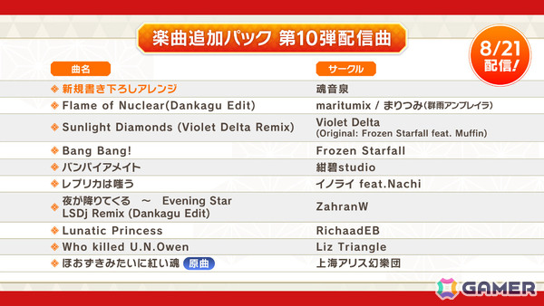「東方ダンマクカグラ ファンタジア・ロスト」xiさん書き下ろしアレンジ楽曲などを収録したDLC第9弾が配信！の画像7