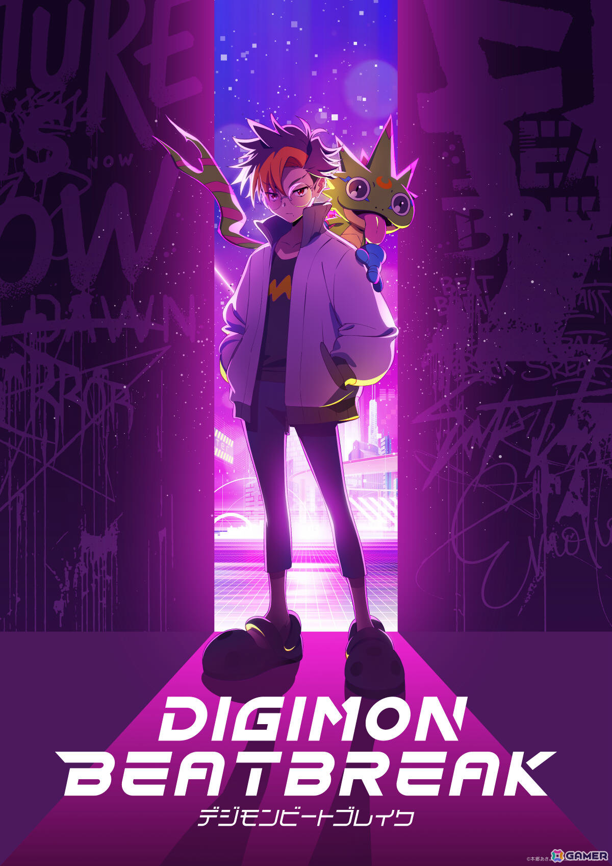 デジモン新作TVアニメ「DIGIMON BEATBREAK」主人公・天馬トモロウ&ゲッコーモンのキャラクタービジュアルが公開!の画像