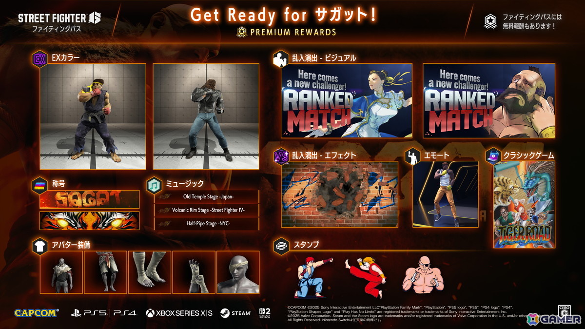 「スト6」Year 3の追加キャラクター第1弾「サガット」が8月5日に登場!キャミィ、ルーク、春麗など7人の水着衣装のデザインも公開の画像