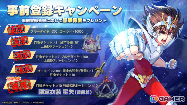 3DリアルタイムバトルRPG「聖闘士星矢 Galaxy Soldiers」の配信日が7月3日に決定！の画像2