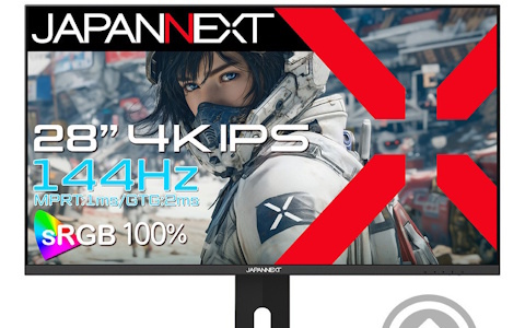 JAPANNEXT、4K144Hzに対応する28インチゲーミングモニターを発売！USB-C接続に対応