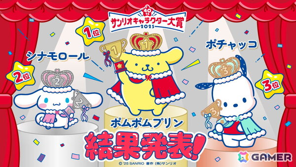 第40回「2025年サンリオキャラクター大賞」はポムポムプリンが第1位に！2位はシナモロール、3位はポチャッコの画像1