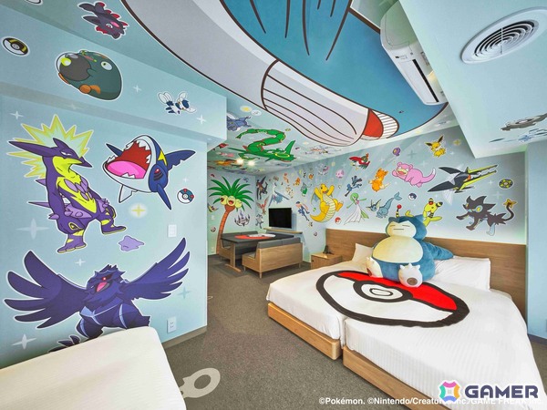 「ポケモンルーム」が100匹のポケモンが散りばめられた新デザインに7月1日よりリニューアル！展開施設も東京・京都・大阪の10施設に拡大の画像3
