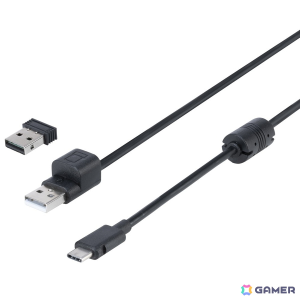 2.4GHzレシーバーとUSBケーブル （USB A to Type-C）が付属