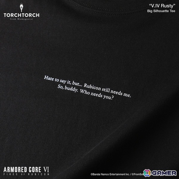 「ARMORED CORE VI FIRES OF RUBICON」に登場するキャラ「V.IV ラスティ」をフィーチャーしたTシャツがTORCH TORCHより登場！の画像5