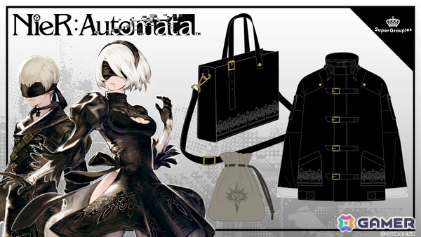 「NieR:Automata」ヨルハ部隊をイメージしたアウターや2wayトートバッグ、匂い袋を思わせるポーチなどがSuperGroupiesより登場！の画像1