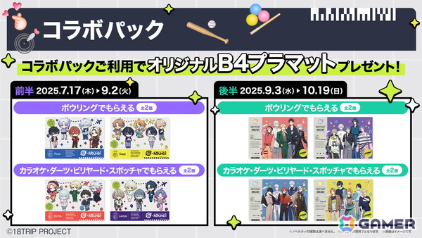 「18TRIP」と「ROUND1」のコラボキャンペーンが7月17日より開催！描き下ろしイラストを使用したノベルティやコラボ限定プライズなどが登場の画像3