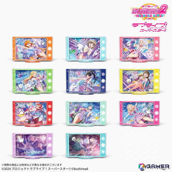 「スクフェス2」のホログラム缶バッジ、スマートフォン風アクスタ・ジュエルクリアカード、スチルカードイラストを使用したポストカードが登場!の画像