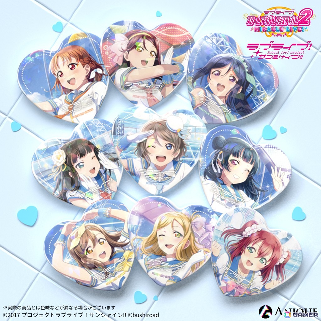 「スクフェス2」のホログラム缶バッジ、スマートフォン風アクスタ・ジュエルクリアカード、スチルカードイラストを使用したポストカードが登場！の画像3