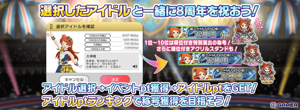 「ミリシタ」8周年記念イベント「超々∞MUGEND@I!」が開催！恵美、奈緒が登場の「セカンドヘアスタイルガシャ ～myブランド編 with glasses～」もの画像7