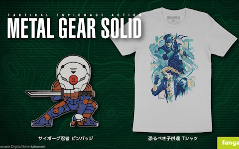 「メタルギア」より「恐るべき子供達 Tシャツ」と「サイボーグ忍者 ピンバッジ」がFangamer Japanにて発売！Tシャツにはステッカーのおまけ付き