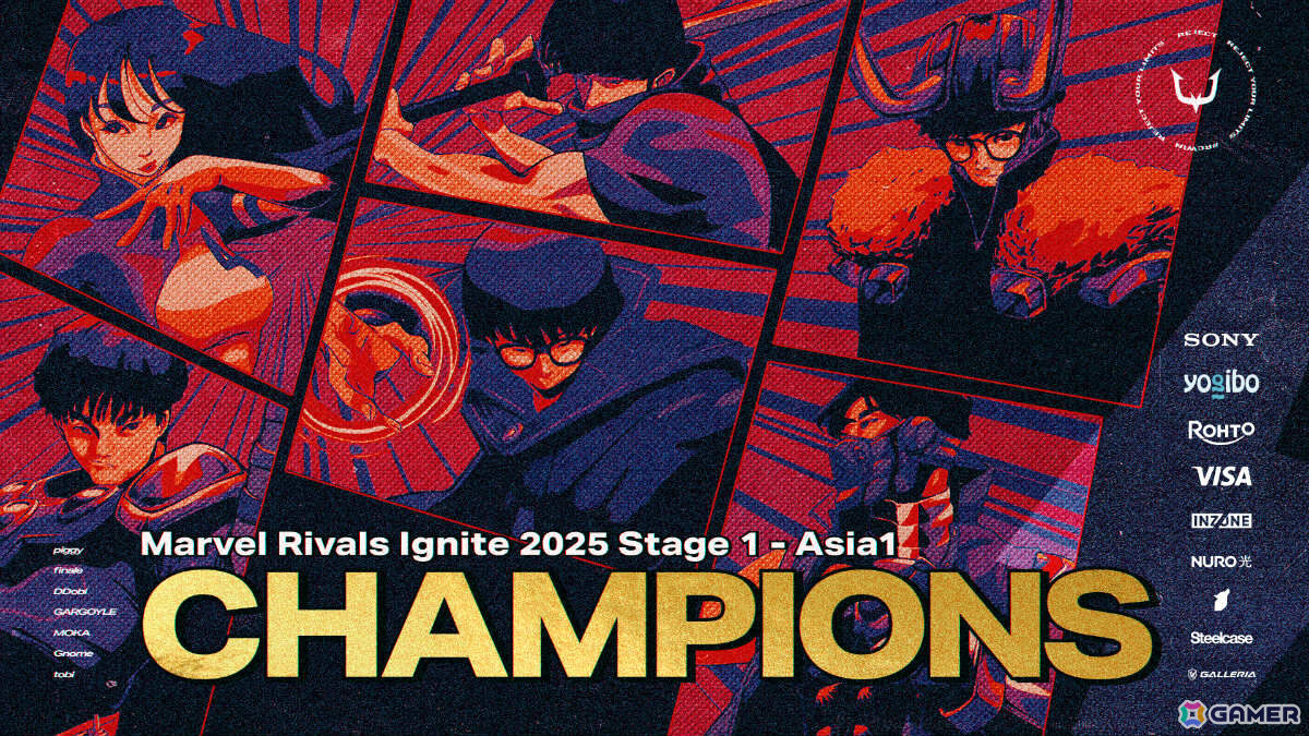 REJECTの「マーベル・ライバルズ」部門が「Marvel Rivals IGNITE 2025 Stage 1 - Asia」無敗優勝でアジア王者に！の画像