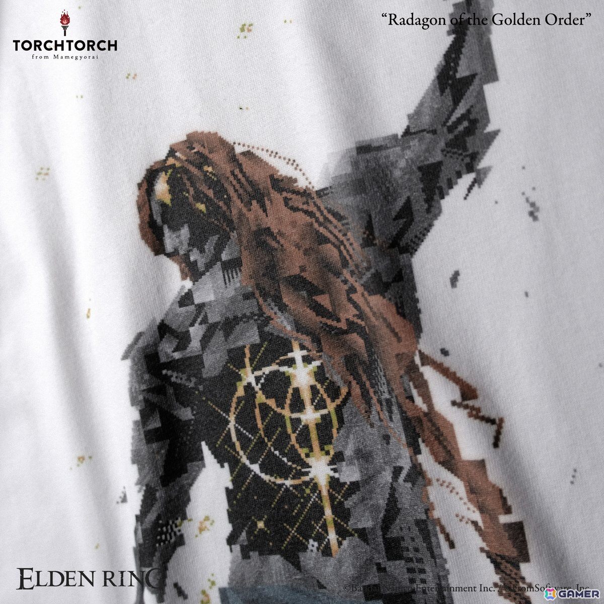 「ELDEN RING」とTORCH TORCHのコラボTシャツに「黄金律、ラダゴン」がラインナップ！槌を掲げ振り向こうとする印象的な後ろ姿をピクセルアート化の画像4