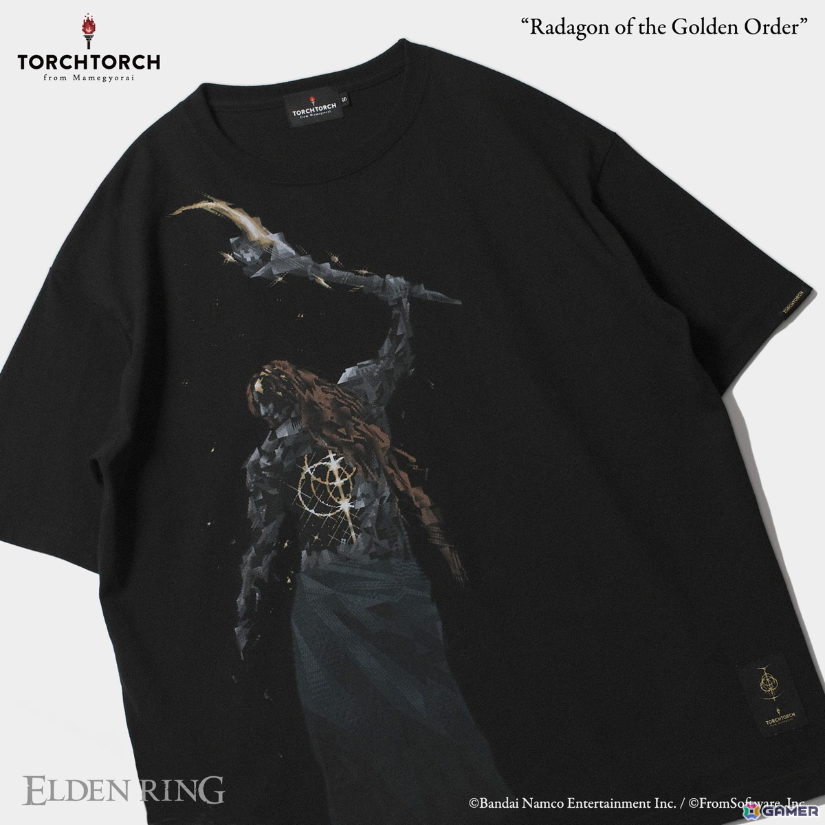 「ELDEN RING」とTORCH TORCHのコラボTシャツに「黄金律、ラダゴン」がラインナップ！槌を掲げ振り向こうとする印象的な後ろ姿をピクセルアート化の画像5