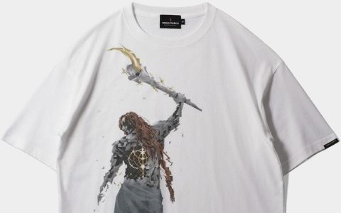 「ELDEN RING」とTORCH TORCHのコラボTシャツに「黄金律、ラダゴン」がラインナップ！槌を掲げ振り向こうとする印象的な後ろ姿をピクセルアート化